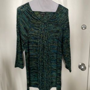 Beautiful Blue Green Tweed Sweater
